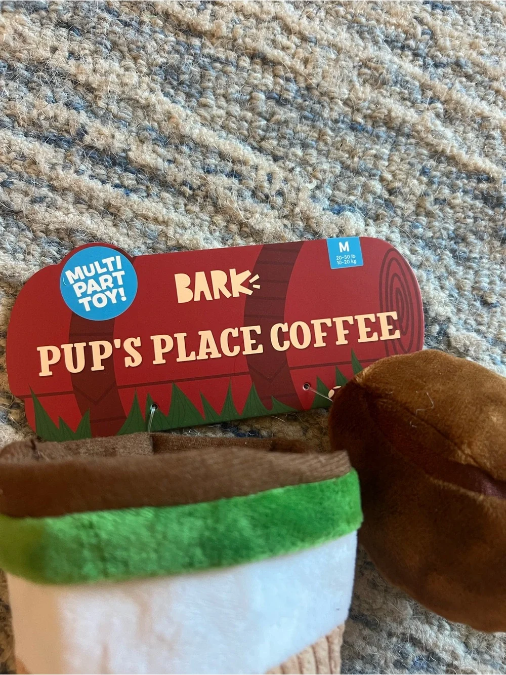 Bark Pup’s Place Coffee Dog Toy NWT